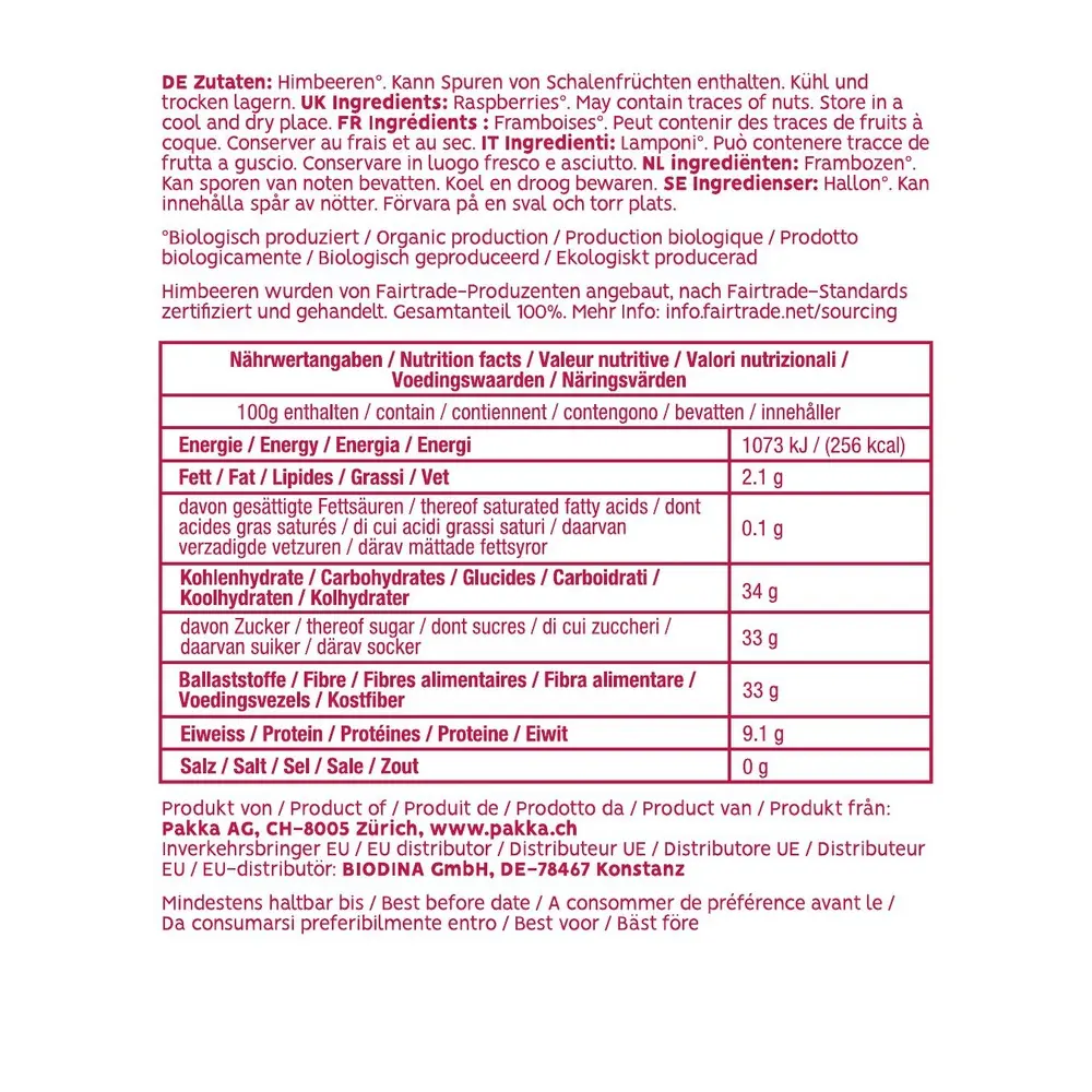 250409 Wilde Himbeeren Reiter Ursprung Silk Road Verpackung Serena 125g_Inhalt_Nährwerte.webp