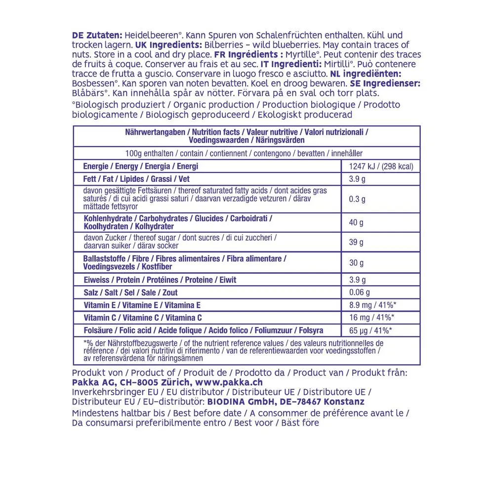 250502 Wilde Heidelbeern Ursprung Albanien Abpackung Serena 750g_Inhalt_N├ñhrwerte.webp