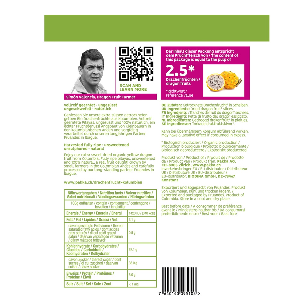 Drachenfrucht getrocknet, Bio, 60g
