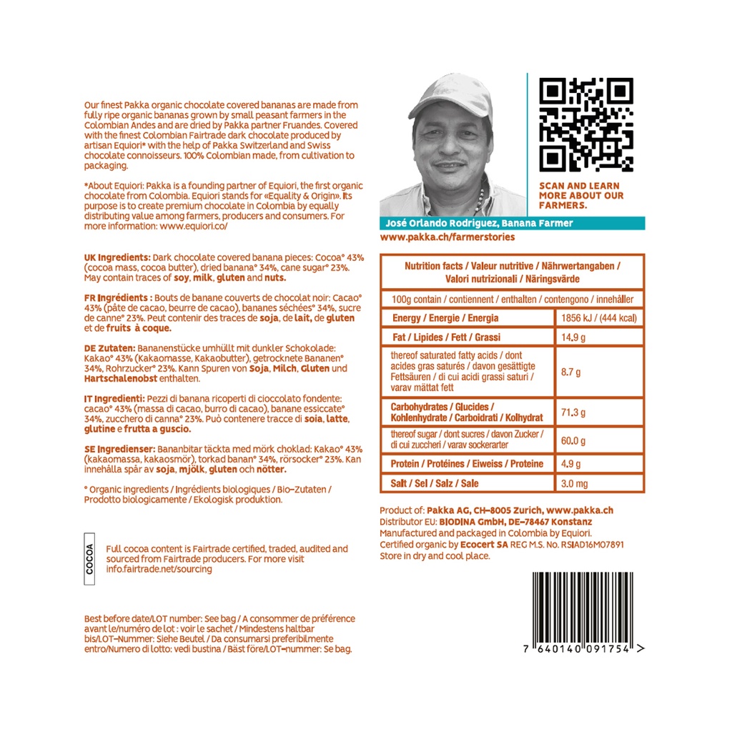 Schoko Bananen, Bio & fair, 100g