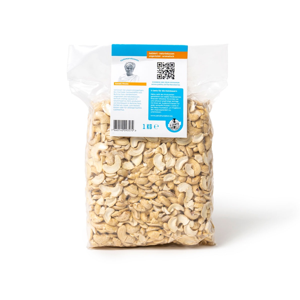 Cashew Hälften naturbelassen, Bio und Fairtrade, 1kg
