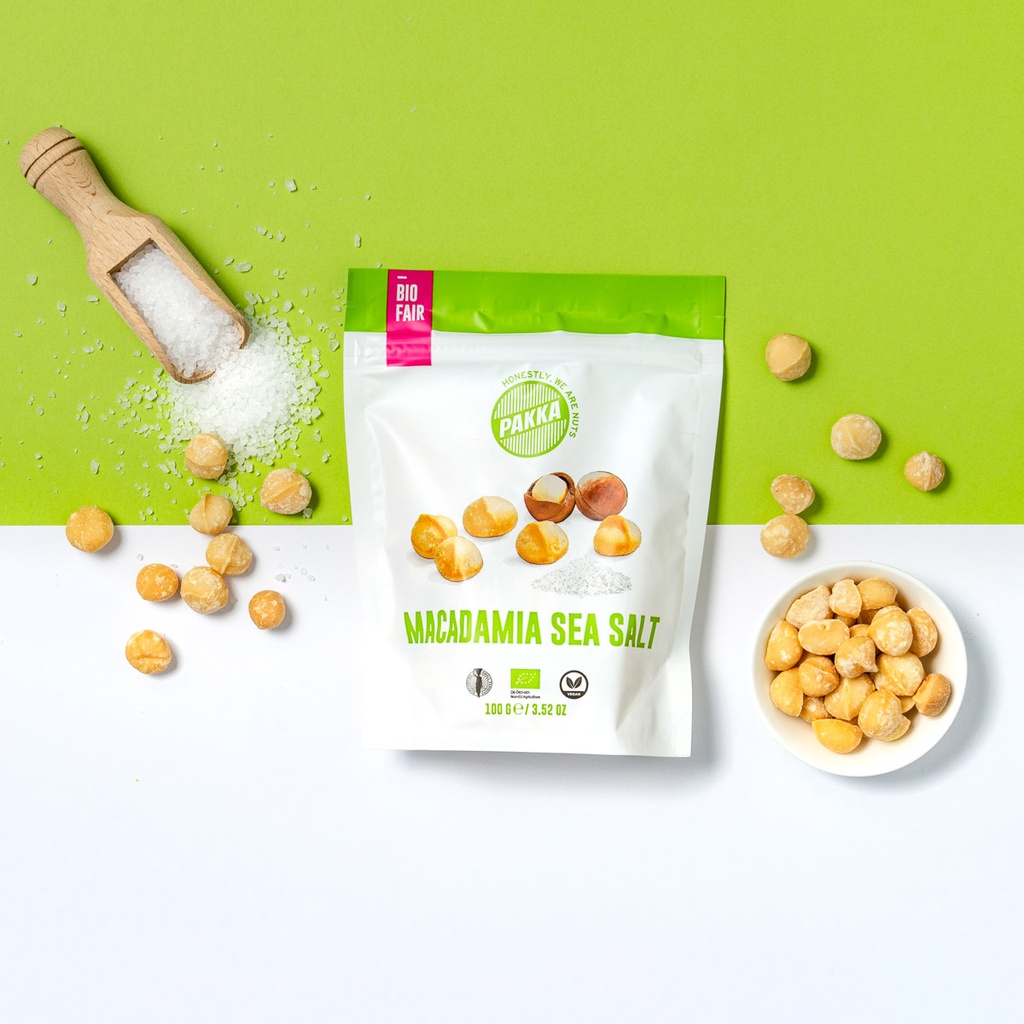 Macadamia sel marin, bio et Fairtrade, 100g