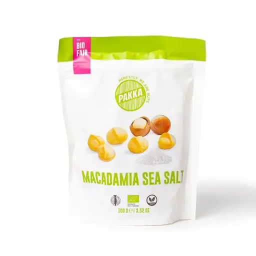 [106911] Noix de macadamia au sel marin, bio, grillées et salées, 100g