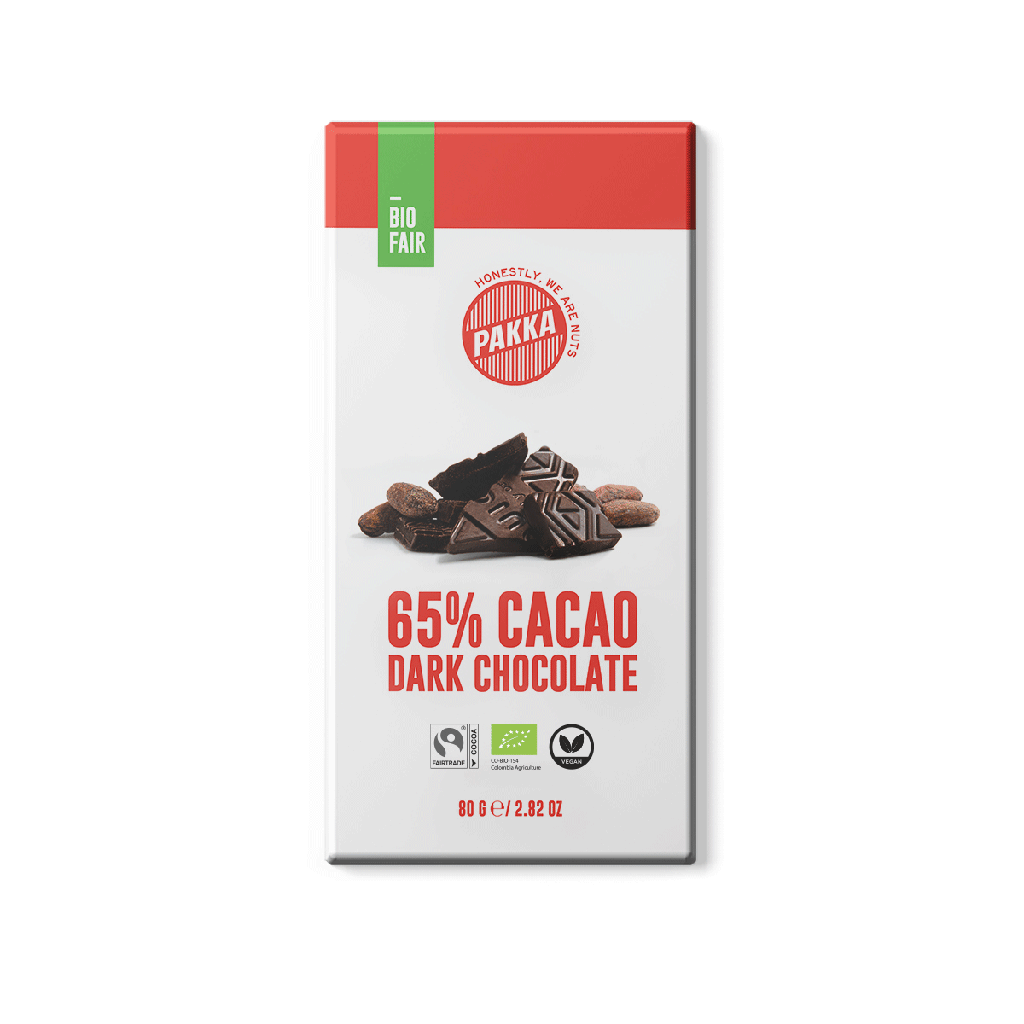 65% Barre de chocolat, Bio, 80g