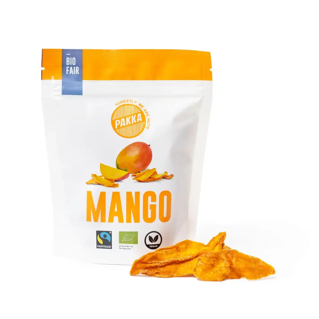 Mangoes, organic, Fairtrade, harvested when fully ripe, dried, 100g