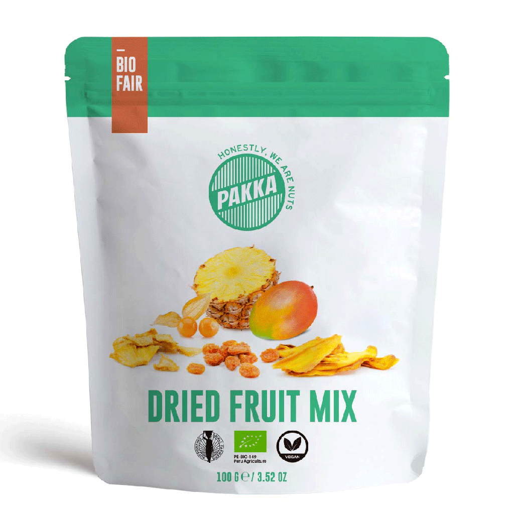 Dried fruit mix, organic, 100g