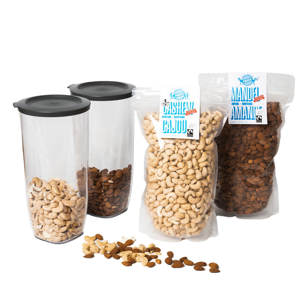 Provisions de noix set de 2, incl. 2 boîtes à provisions 