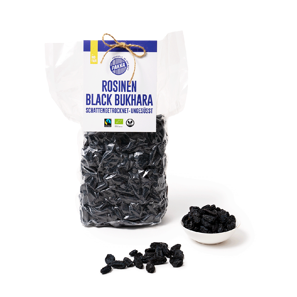 Black Bukhara raisins, organic, Fairtrade, 1kg