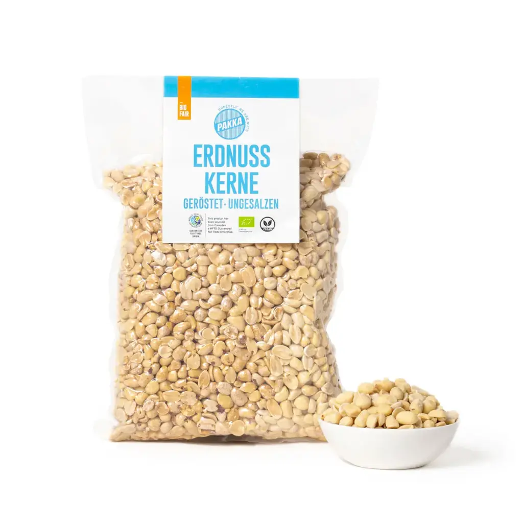 Erdnüsse Bio, geröstet, ungesalzen, ohne Haut, 1kg