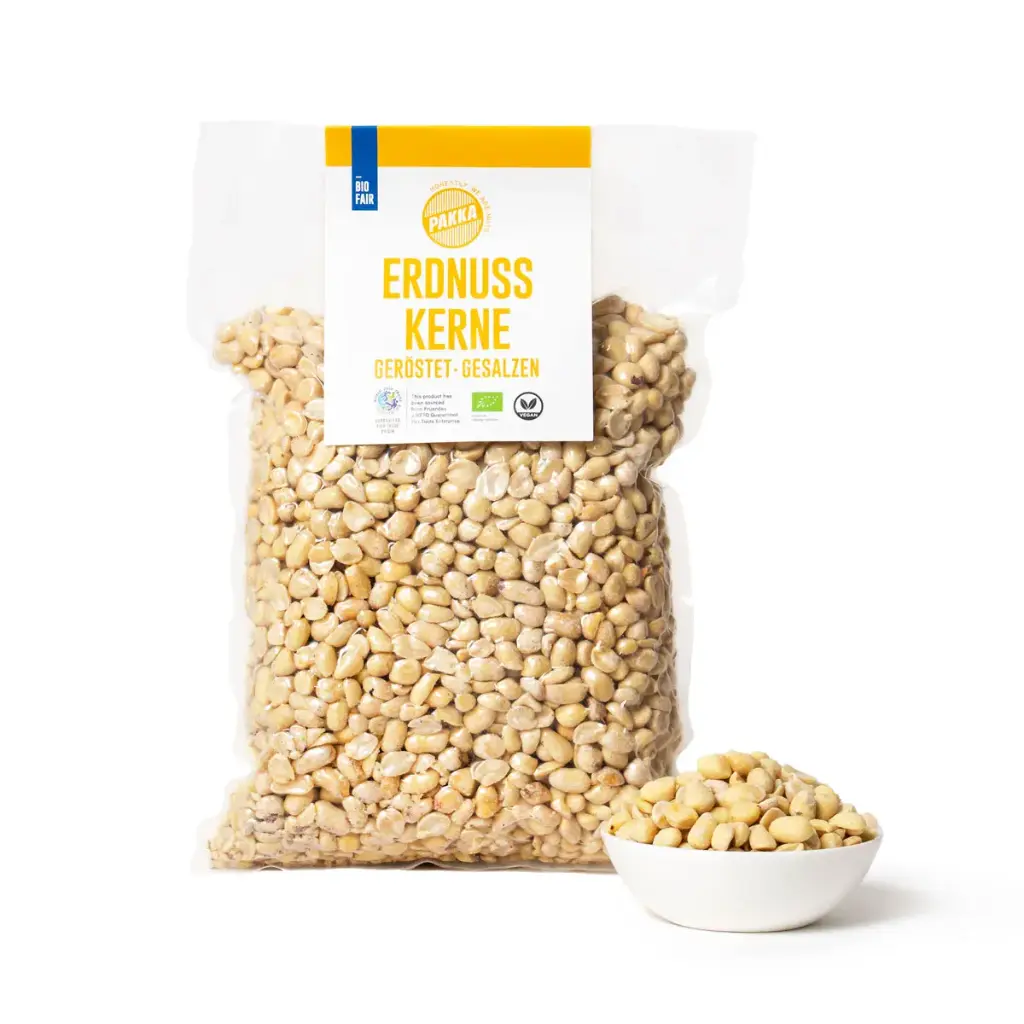 Cacahuètes bio, grillées, salées, sans peau, 1kg