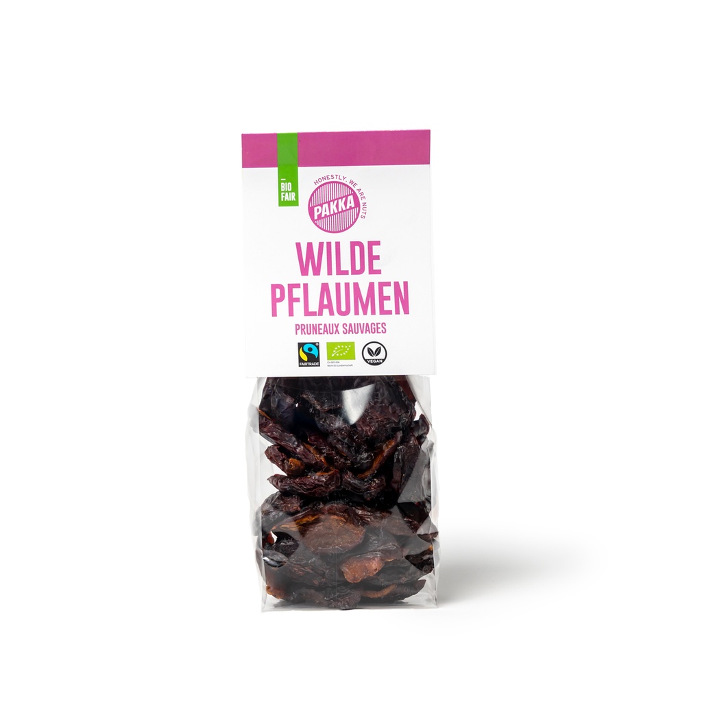 Wild picked prunes sun-dried, organic, Fairtrade, 150g 