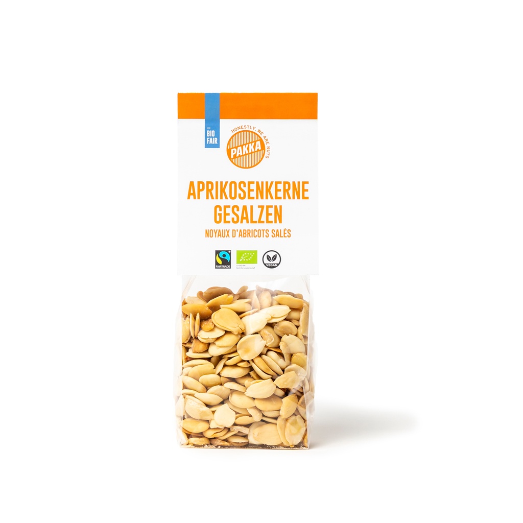 Aprikosenkerne, Bio, Fairtrade, geröstet und gesalzen, 150g