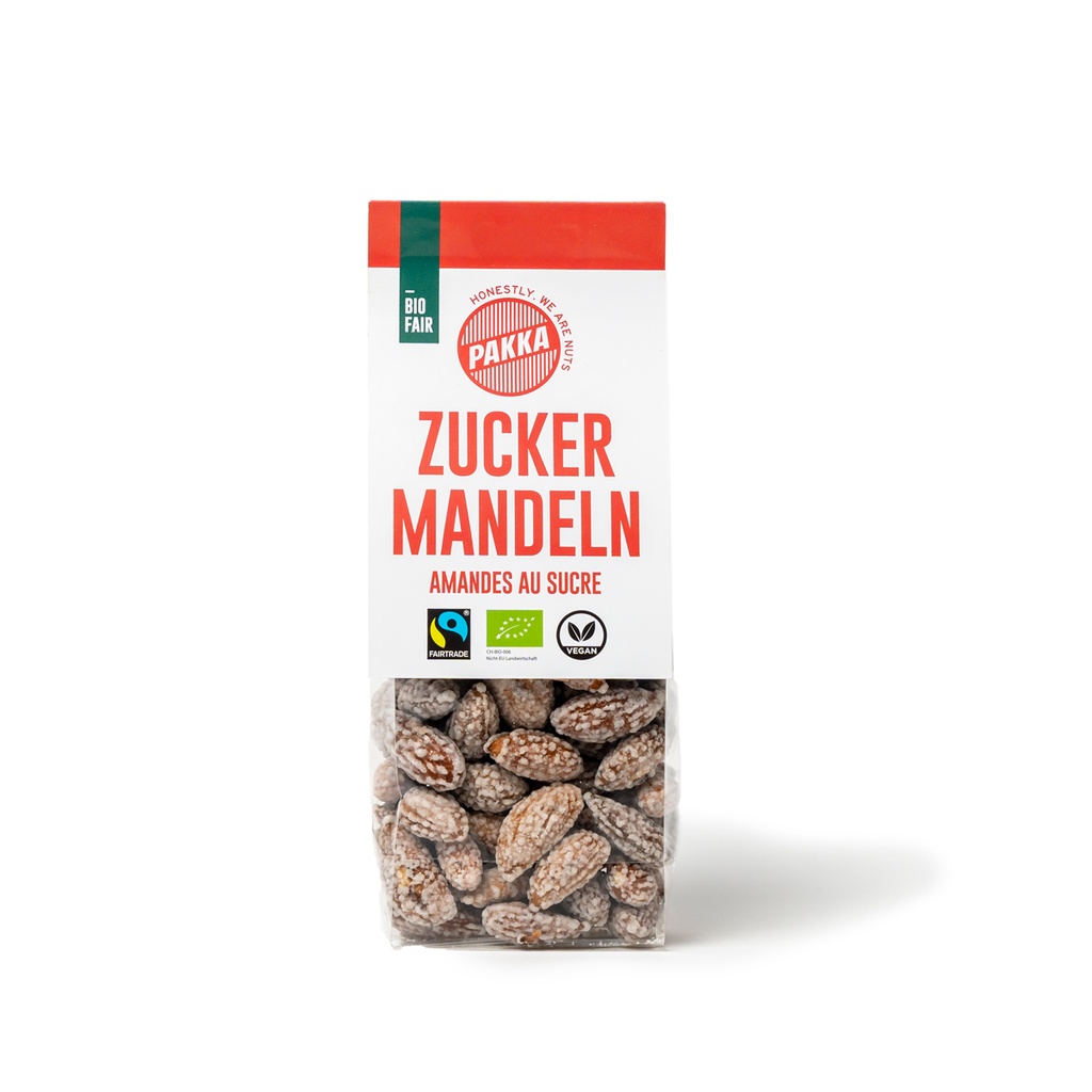 Sugar almonds, organic, Fairtrade, roasted, 100g