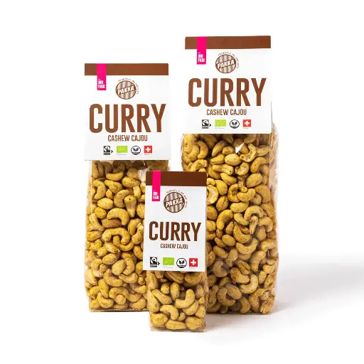 [100603] Noix de cajou Curry Madras, bio, Fairtrade, grillées et épicées (1kg)