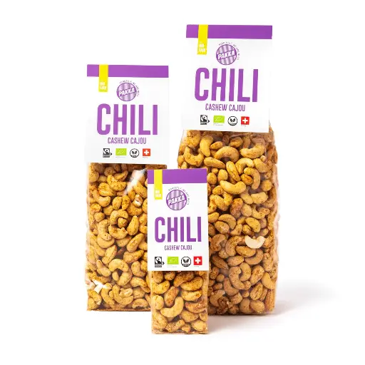 [100803] Noix de cajou Chili, bio, Fairtrade, grillées et épicées (1kg)