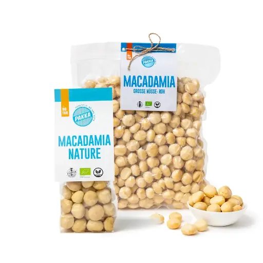 [104003B] Noix de macadamia naturelles, biologiques, grosses noix (1kg)