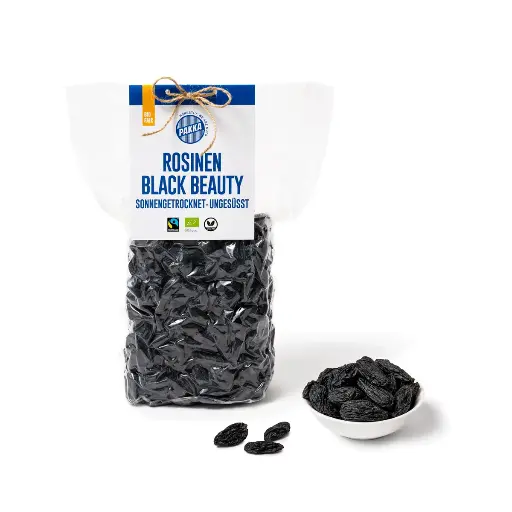 [202610] Black Beauty Rosinen, Bio, Fairtrade, sonnengetrocknet und ungeölt (1kg)