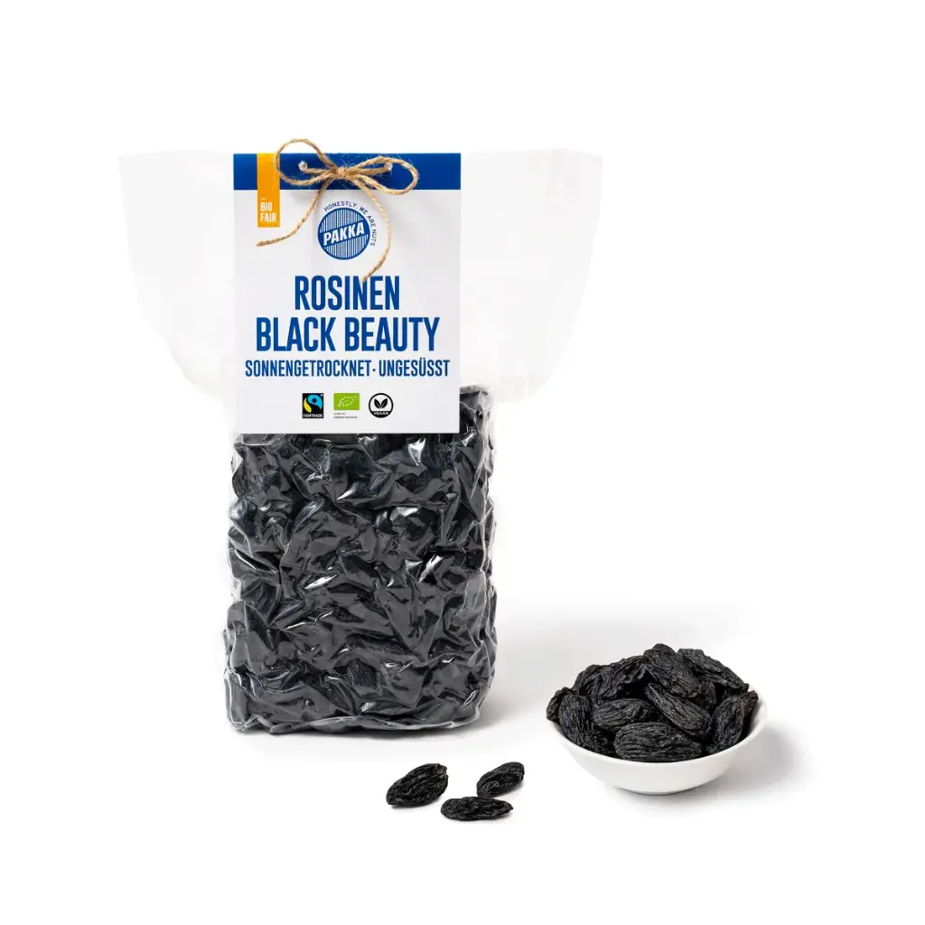 Raisins secs Black Beauty, bio, issus du Fairtrade, séchés au soleil et non huilés