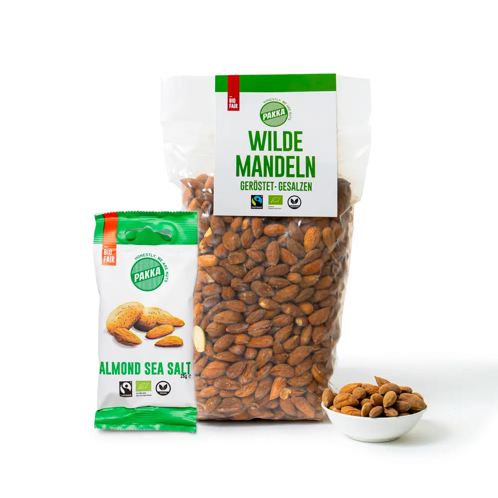 Wilde Bergmandeln, Bio, Fairtrade, geröstet, gesalzen