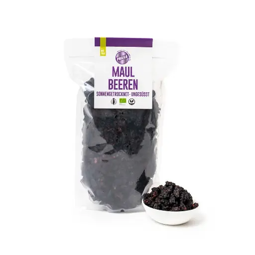 [203416] Black organic mulberries, dried (750g)