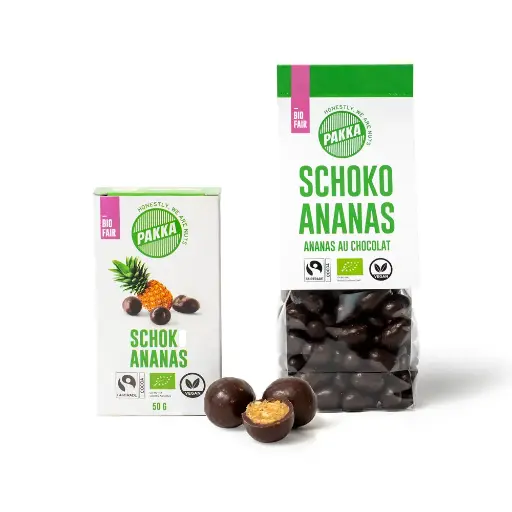 [502313] Organic chocolate pineapple with Fairtrade cocoa (50g)