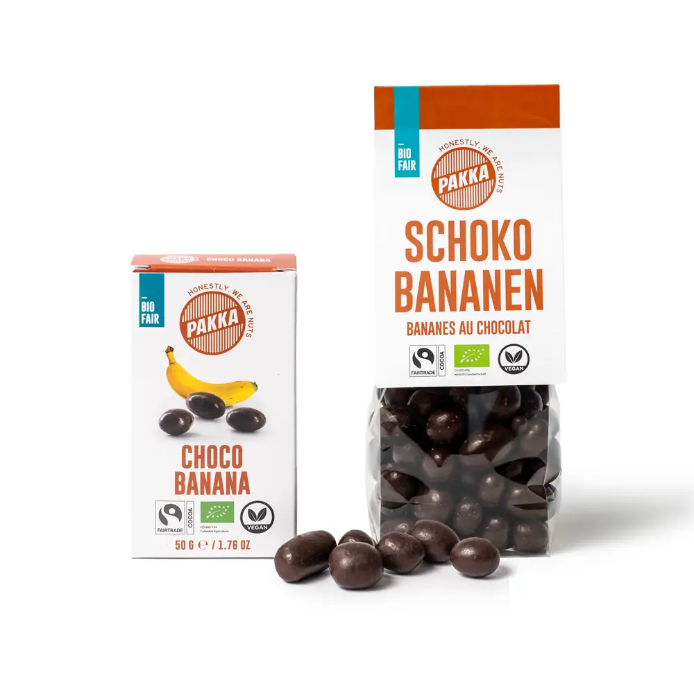 Organic chocolate banana with Fairtrade cocoa