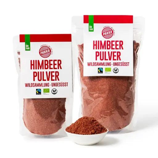 [801208] Raspberry powder, organic, Fairtrade, unsweetened, wild-harvested (125g)