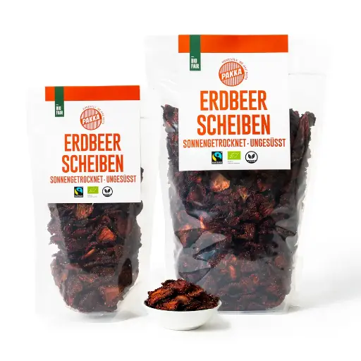 [203616] Strawberry slices, organic, Fairtrade, sun-dried and natural (750g)