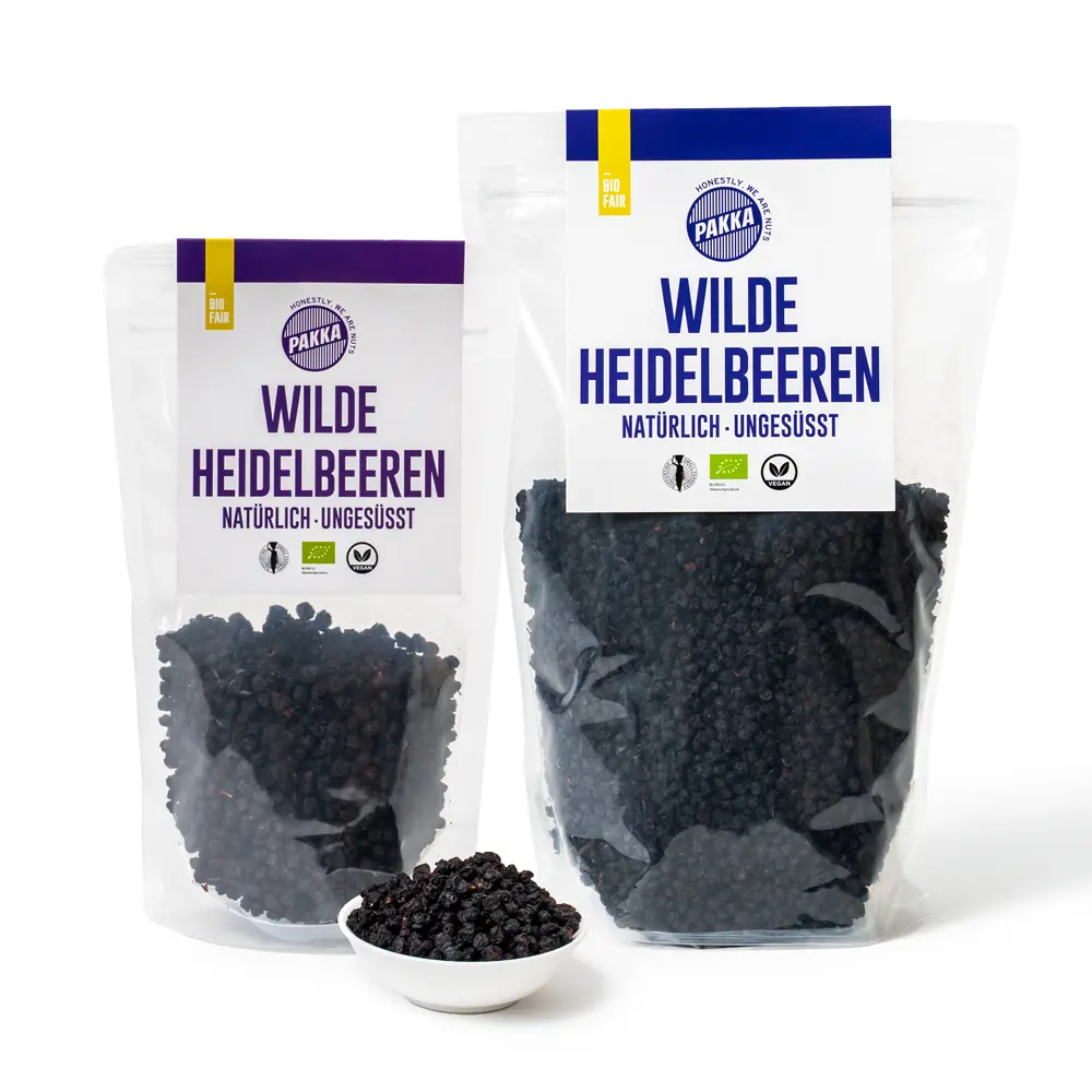 Heidelbeeren, Bio, getrocknet, Wildsammlung 