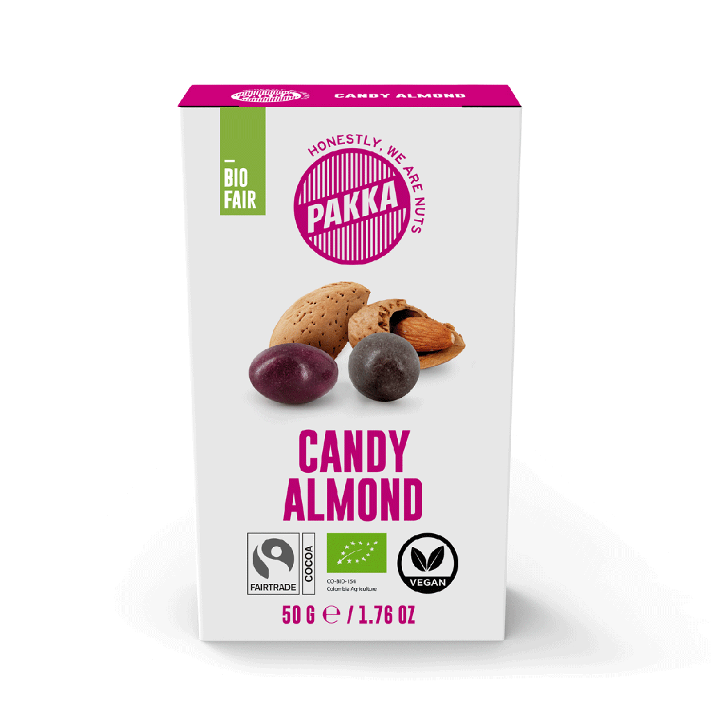 Chocolate almonds, organic, 50g