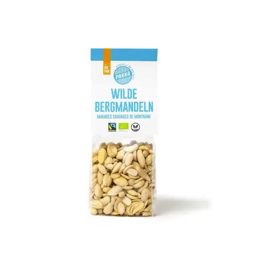 [102014] Amandes de montagne sauvages bio Fairtrade, blanchies et pelées, 150g