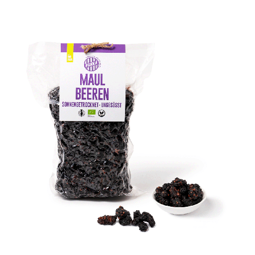 [203416] Schwarze Maulbeeren sonnengetrocknet, Bio, 750g