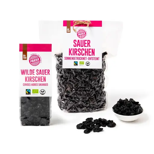 Cerises aigres sauvages, bio, Fairtrade, séchées