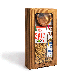 [101052] Gift box big «spice nuts with aperitif bowl, 1x450g & 2x100g»